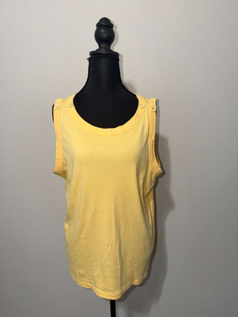croft & barrow Yellow Button-Detail Tank Top